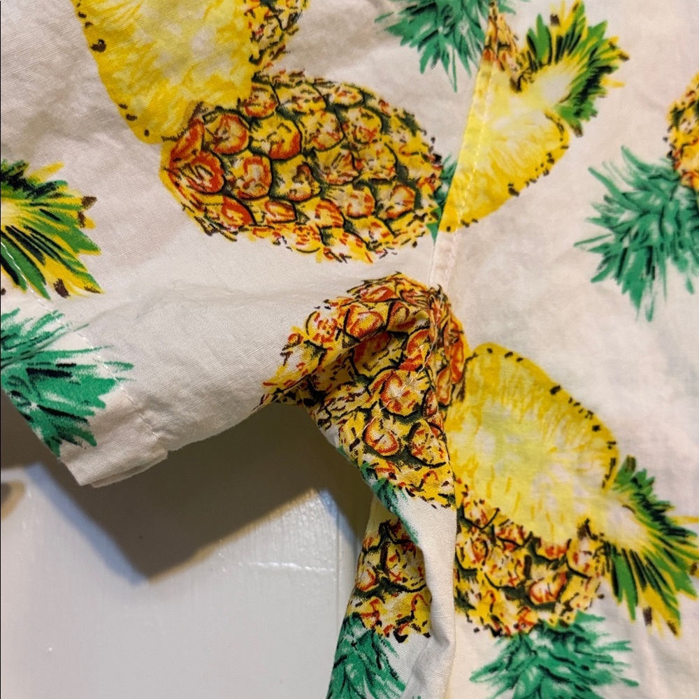 Tropical Pineapple Print Men's Casual Shirt - Picture 3 of 7